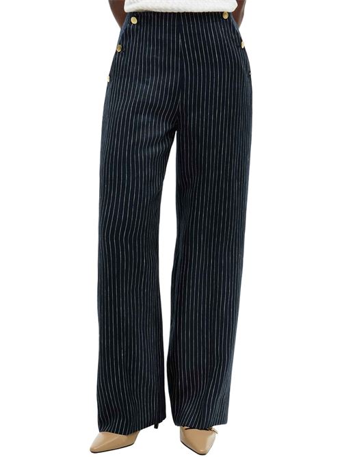 Pantalone gessati in misto lino Tommy Hilfiger | WW0WW510930BI